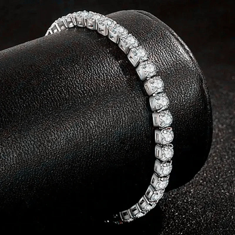 Luxury Hiphop Iced Out 4Mm Cubic Zirconia Crystal Tennis Bracelets 