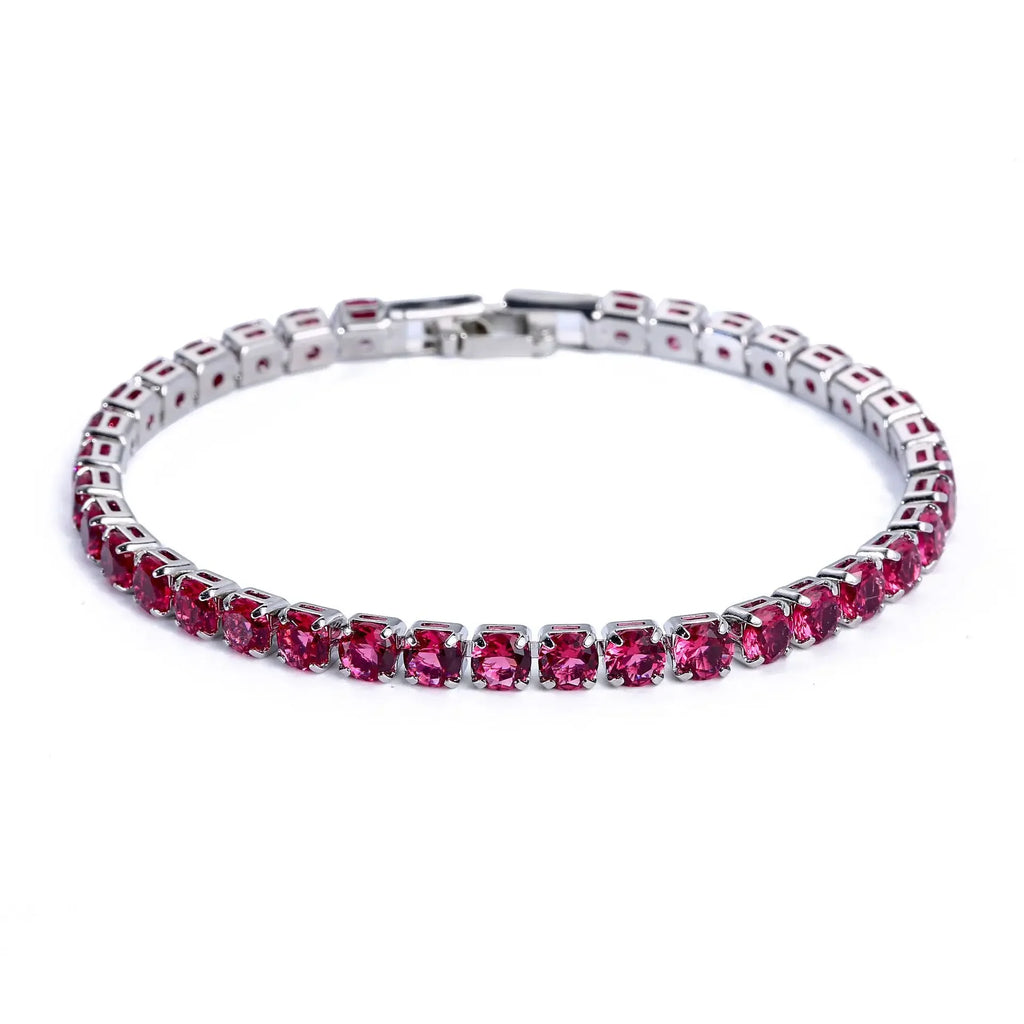 Luxury Hiphop Iced Out 4Mm Cubic Zirconia Crystal Tennis Bracelets 